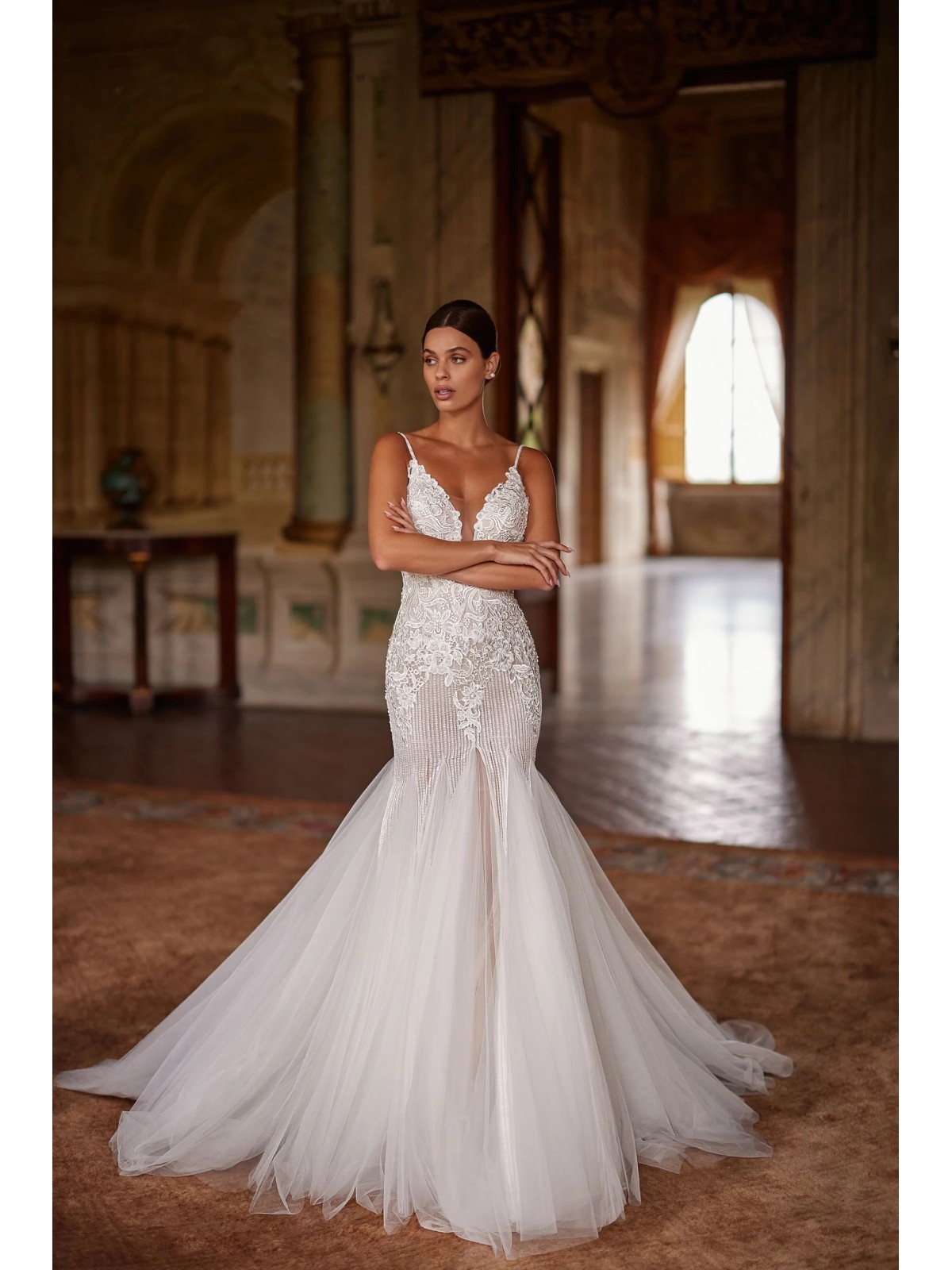 Luxury Wedding Dress with Beading, Skirt with Lining - Enraptured Bliss - LIDA-01344.42.17